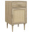 Boho Rattan Nightstand with Drawer Storage Cabinet Wood Effect 1