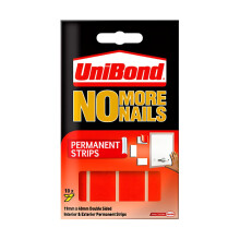 UniBond No More Nails Permanent Pads 19mm x 40mm 4 Pack (40 Strips) - Double-Sided Mounting Strips