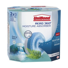UniBond AERO 360 Waterfall Freshness Moisture Absorber Refills 450g - 6 Pack (12 Refills), Dehumidifier Damp & Odour Control