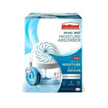 UniBond AERO 360 Moisture Absorber (2 Pack) + 2 x 450 g Pure Refill Tab - Fragrance-Free, Silent Dehumidifier for Rooms