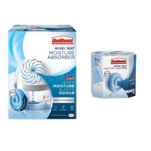 UniBond AERO 360 Moisture Absorber (2 Pack) + 4 x 450g Pure Refills - Refillable, Scent-Free Damp & Odour Control