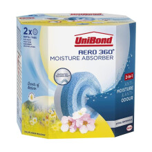 UniBond AERO 360 Wildflower Meadow Moisture Absorber Refills 450g - 3 Pack (6 Refills), Dehumidifier Damp & Odour Control