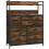 Rustic Chest of Seven Fabric Drawers - Rustic Brown 1