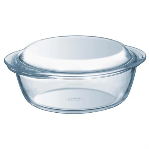 Pyrex Pyrex Essentials Single Glass Round Casserole Dish with Lid 1.6L Transparent 2