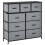 Nine Drawer Fabric Dresser - Grey 1