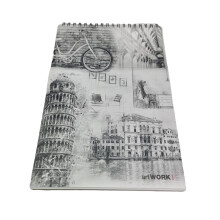 Stifflex Artist Sketch Pad Composition1 - 80 Sheets 120gsm, 22x33cm, Natural White, Smooth, Microperforated, Made in Italy