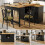 360 Rotating Coffee Bar Table with Storage, Kitchen Island Cabinet 1