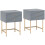 Set of Two Elegant Bedside Tables - Grey/Gold-Tone 1