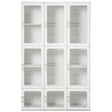White Portable Foldable Wardrobe, Clothes Organiser with Cube Storage, Hanging Rods & Magnetic Doors