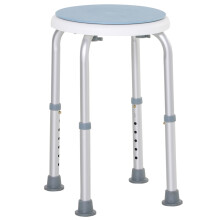 360 Swivel Shower Chair, Height Adjustable Aluminium Shower Stool with Non-Slip Feet for Disabled, Elderly, Blue
