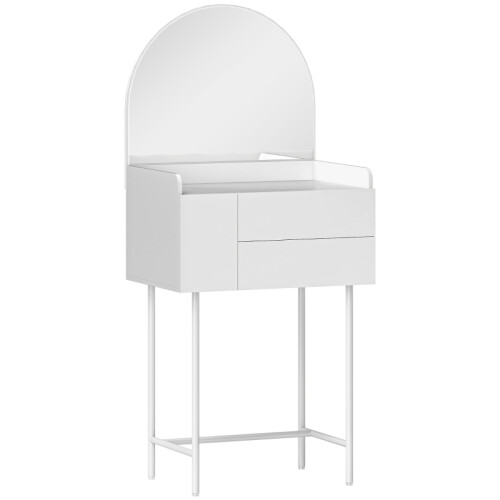 Three Drawer Compact Dressing Table - White