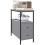Industrial Narrow Side Table 2 Drawer Nightstand Small Space Grey 1