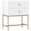 Elegant Two-Drawer Bedside Table - White 1