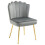 Velvet-Feel Shell Accent Chair - Grey 1