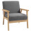 Minimalistic Wooden Frame Accent Chair, with Padded Seat 1