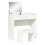 Makeup Desk with Drawer, Vanity Table Set with Flip-up Mirror and Cushioned Stool, White 1