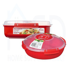 Sistema 1.25L Lunch Box & 1.3L Round Dish Plate - BPA-Free Microwave Set