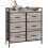 Rustic Chest of Six Fabric Drawers - Grey Wood Effect 1