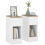 Set of Two Modern Storage Bedside Tables - White 1