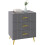 Three Drawer Embossed Line Dresser - Grey/Gold Tone 1