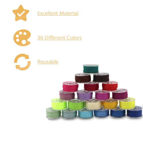 36 Pcs Bobbins for Sewing Machine, Sewing Machine Accessories, Sewing Machine Thread, Pre-Wound Bobbins, Bobbin Case for Brother/J 2