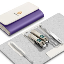 MR.GREEN Kleurrijke Manicure Set Praktische Pedicure Kits Nagelknippers Persoonlijke Verzorging Tools Gezichtshaarschaar met Mode Case (Mr-6684 Paars)