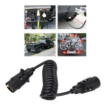 (2M) 7-Core 12V/24V Coiled Spring Towing Wire for Campers & Cars