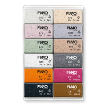 STAEDTLER 8013 C12-5 FIMO Effect Oven-Hardening Polymer Modelling Clay - Boho, Assorted Colours (Pack of 12 x 25g Half Blocks)