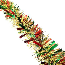 Chunky Red Green Tinsel Garland - 2M (6.5ft), Festive Christmas & Party Decoration, Mantel & Home Decor