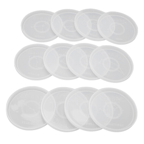 Twelve Constellations Coaster Molds: 12PCS Silicone Molds for Creative Cup Mat Projects 1