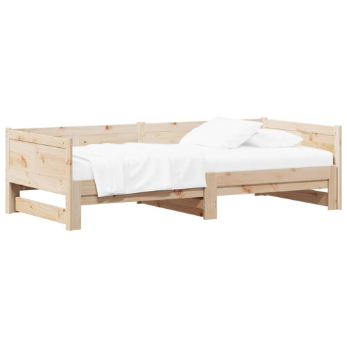 VidaXL vidaXL Pull-out Day Bed Natural 180 x 200 cm Solid Pine Wood 1