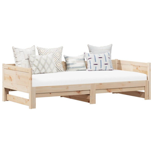VidaXL vidaXL Pull-out Day Bed Natural 180 x 200 cm Solid Pine Wood 2