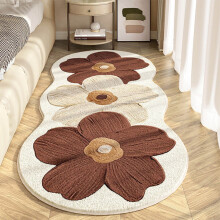 Tapis de bain à motif floral, antidérapant et absorbant, 119 x 38 cm