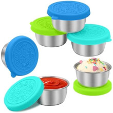 Envases de acero inoxidable para aderezo de ensaladas, 45 ml (paquete de 6).