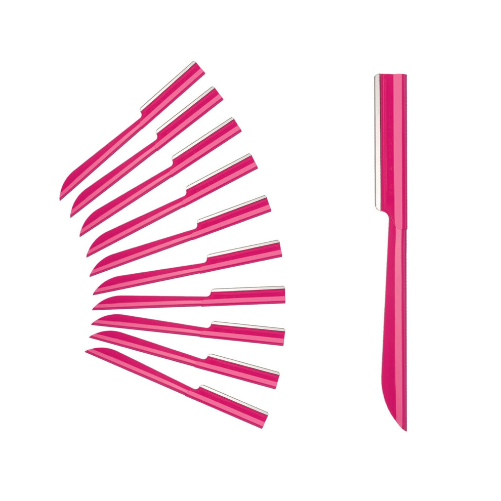 S.t. Friends Peach Eyebrow Razor, 10Pcs Face Razor For Women Exfoliating Dermaplaning Tool, Dermaplane Razor Fuzz Removal, Eyebrow Shaper Trimmer Faci