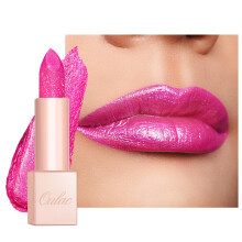 Oulac Pink Shimmer Lipstick for Women, Infinity High Shine Finish, Hydrating Lip Color Infused with Damask Rose Oil for All-Day Comfort, Gluten-Free V
