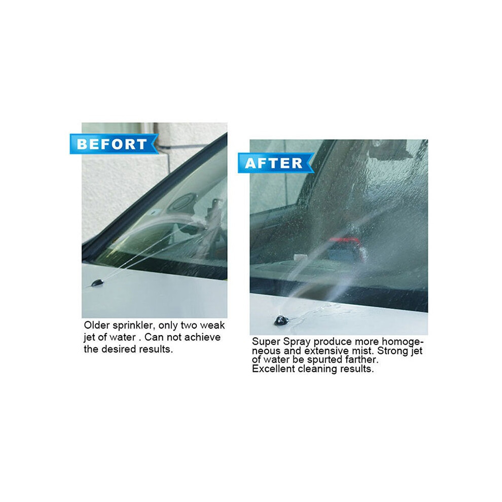 (Blue) 2Pcs Fan-Shaped Car Bonnet Windshield Water Sprayer Wiper Jet Nozzle Blue 123643776627