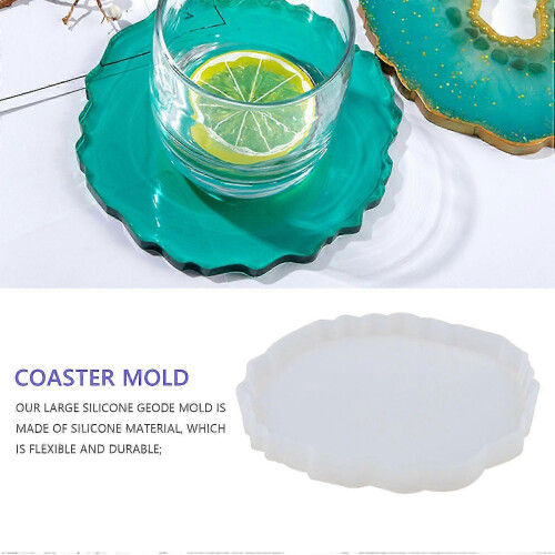 6 Pieces Resin Coaster Mold Silicone Geode Mold Irregular Wave Shape Mold Tray Mold Coaster Casting 2