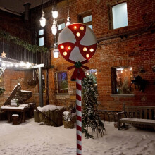 Guirlande lumineuse solaire de Noël en fer avec motif bonhomme de neige et bonbons