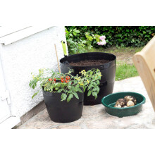 Half Barrel Planter Round Flower Plant Pot Outdoor Garden Plastic Planter Tub Indoor Outdoor 34cm & 55cm (1, 34cm (14"))