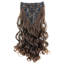 CAISHA XXL 14" Set di 8 Clip In Extension Capelli Wavy Marrone CES113-1