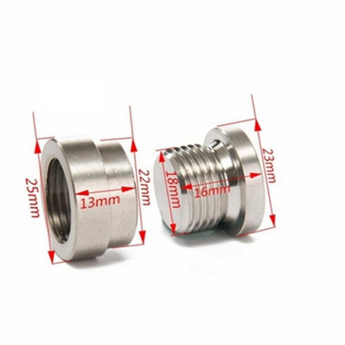 O2 Oxygen Sensor Metal Weld On Bung & Plug Wideband Nut Cap Kit Set 1
