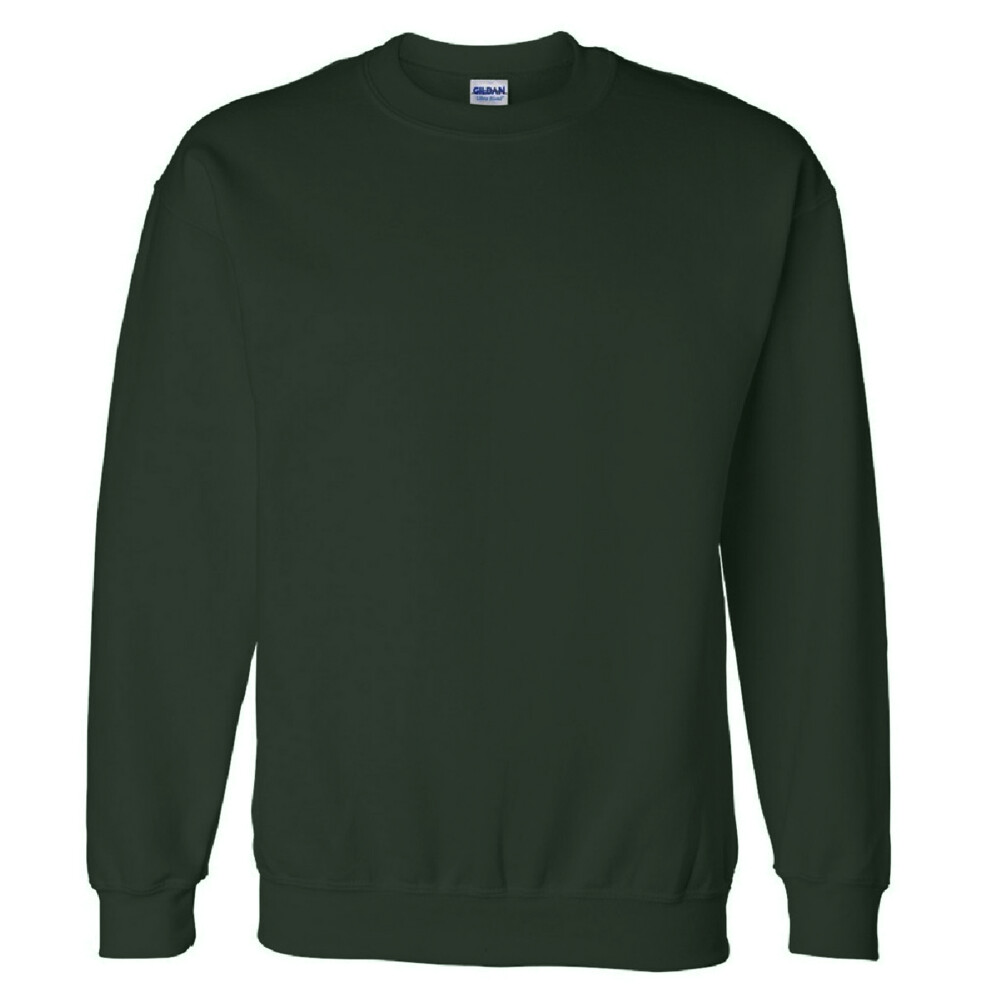 Gildan (S, Forest ) Dryblend Adult Set-In Crew Neck Sweatshirt (13 Colours) Green