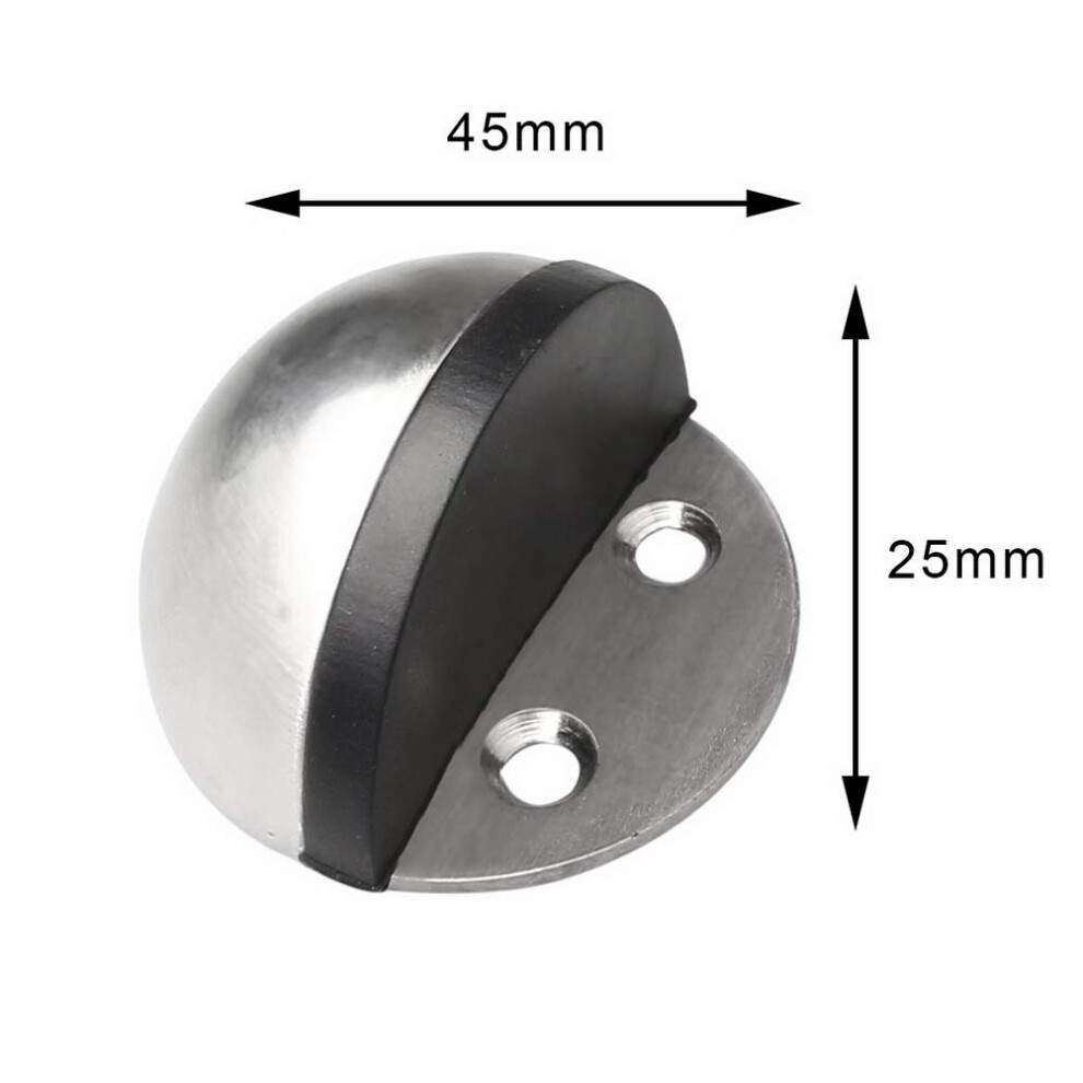 Nuoshen 4 Pieces Stainless Steel Floor Door Stopper, Oval Floor Mounted Half Moon Door Stop With Screws And Glues 1052510110266