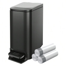 Pattumiera slim da 6 litri in acciaio inox con coperchio e pedale.