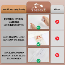 Yotache White Magnetic Screen Door Size 80 x 205 cm, Reinforced Polyester Heavy Duty for Home Apartment Door with Full Frame Hook&Loop Strip