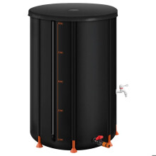 Réservoir d'eau de Pluie Pliable 380 L en PVC 1000D-Duoku-Système de Collecte d'eau avec Robinet, Kit de Trop-plein