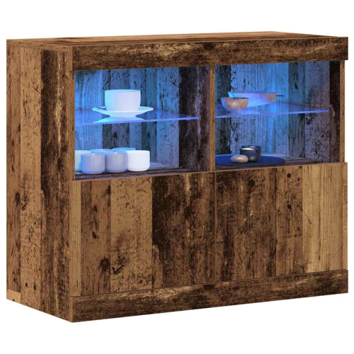 VidaXL vidaXL LED Sideboard Brown 81 x 37 x 66.5 cm Engineered Wood 2