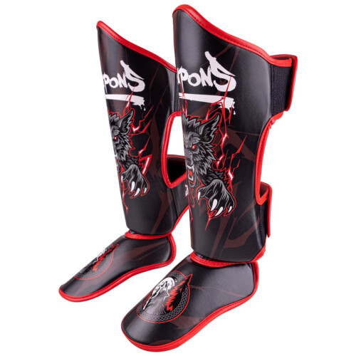 (Small / Medium) 8 Weapons Kids Beastial Wolf Muay Thai Shin Guards 1