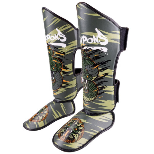 (Small / Medium) 8 Weapons Kids Viper Muay Thai Shin Guards 1